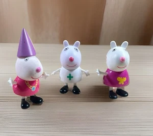 Lot 3 Peppa Pig Toy Figurines Mommy Nurse & Suzy Sheep Party & Butterfly Shirt - Picture 1 of 6
