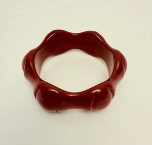 "Pulsera de baquelita roja gruesa vintage de los años 50 2,5"" (interior) rara coleccionable C2. - Imagen 1 de 7