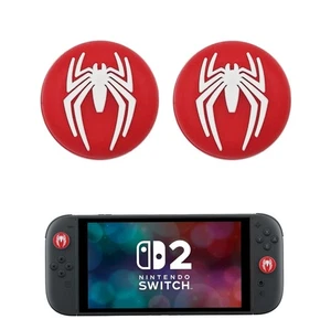 2x Spiderman Silicone Rubber Thumb Stick Grip Cover Caps for Nintendo Switch 2 - Picture 1 of 2