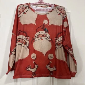 Camisa Para Mujer Papá Noel Estampada Vintage Informal Pullover Sudadera Talla Mediana - Imagen 1 de 6