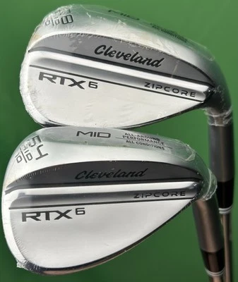 Cleveland RTX6 Zipcore Wedge Set Mid Bounce 54-10*, 58-10* Steel SW, LW NEW! - Image 1 of 4