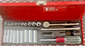 T & E TOOLS 1/4" Drive Socket Set SAE 92624 23 Pcs in this set USA - Picture 1 of 5