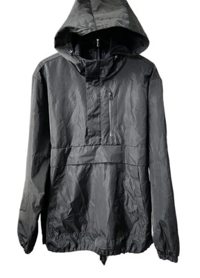 Bolsa canguru Forever 21 masculina corta-vento preta XL bolso telefone com capuz - Imagem 1 de 4