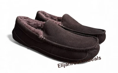 NEW UGG MENS ASCOT DUSTED COCOA BROWN MOCCASIN SLIPPERS SIZE 10 STYLE 1016593 - Image 1 of 4