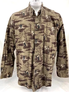 Columbia River Lodge Corduroy Camo Button Up Collared LS Shirt Men's XXL - Picture 1 of 9