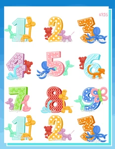 Cartoon Numbers Collage Sheet Supplies For Scrapbooks Junk Journals Card Making - Picture 1 of 1