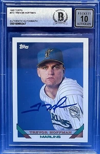 1993 Trevor Hoffman Autographed Topps Rookie RC Card Beckett Slab BAS Auto 10 - Picture 1 of 3