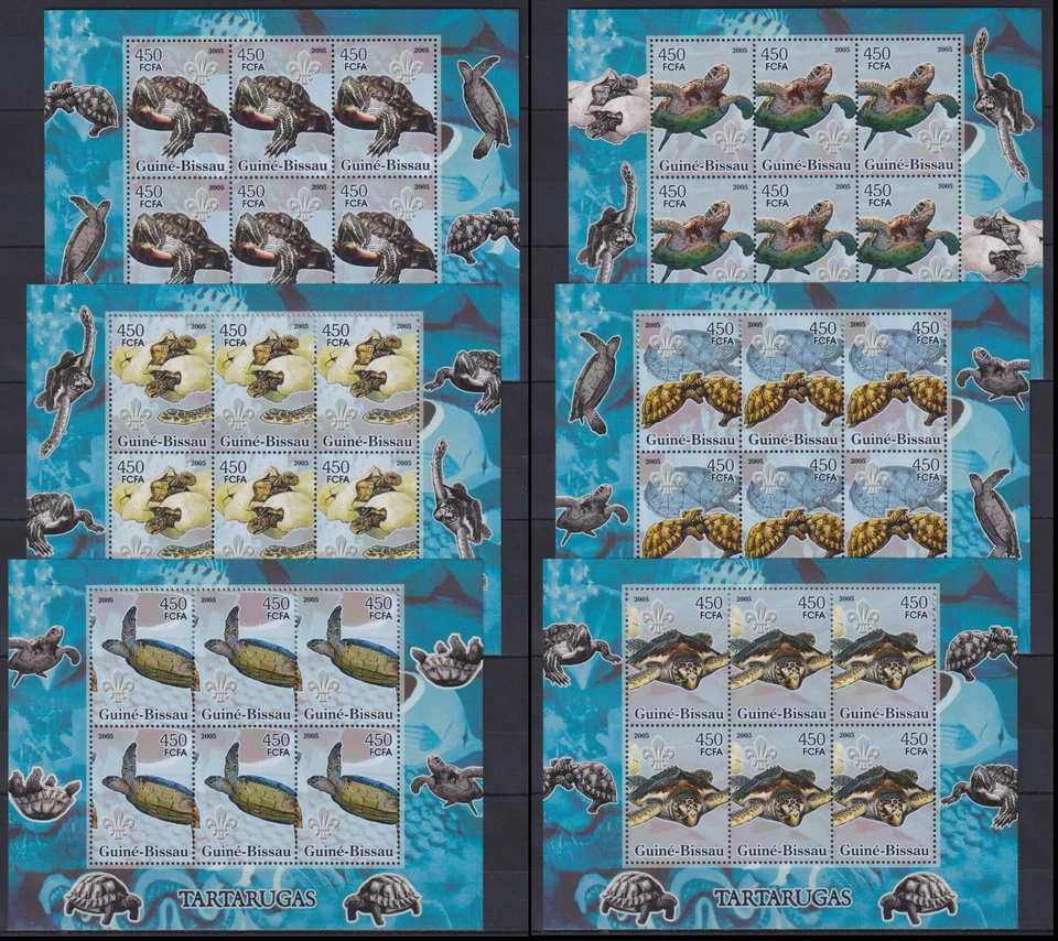ST140P6. Guinea-Bissau - MNH - Animals - Turtles - 2005 - Sheets of 6 - Image 1 of 1