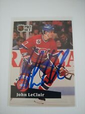 John LeClair Rookie hand signed / autographed hockey card....Montreal Canadiens