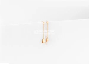NEW HERMES 30%OFF ROSE GOLD KELLY CLOCHETTE EARRINGS DANGLE DROP LOCK KEY BIRKIN - Picture 1 of 2