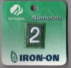 ~#2 Two~Junior Green Girl Scouts Troop Number Numeral Badge Patch ~ Iron On~NEW