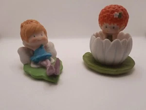 "Lote de dos estatuillas de hadas de porcelana fina Ella misma el elfa 2,75x2,25"" y 3,5x3" - Imagen 1 de 8