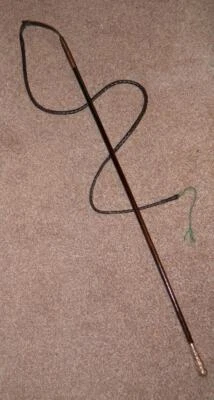 Antique Gold Dealer / Small Driving Whip With Plaited Leather Lash By J.Howell - Image 1 of 4