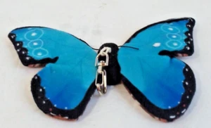 7 Inch Butterfly Plush Clip On Keychain by Wildlife Artists Blue Brown #0778 - Picture 1 of 3
