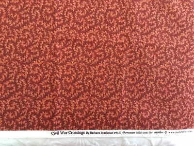 MODA CIVIL WAR Crossings by Barbara Brackman Suwannee 1850-1880 20.5” x 44” - Image 1 of 3