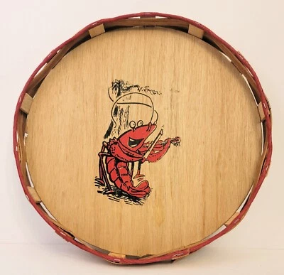 Handmade Decorative Cajun Crawfish Tray Louisiana Special Wood Bamboo Cording - Image 1 of 3