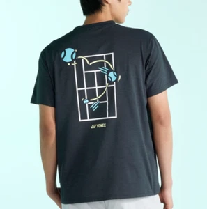 YONEX 25 S/S Unisex Tennis T-Shirts Sportswear Casual Top Khaki Gray 255TS009U - Picture 1 of 9