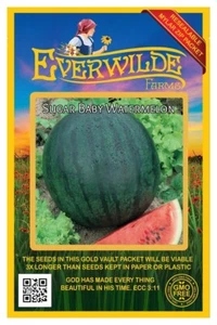 1 Oz Sugar Baby Watermelon Seeds - Everwilde Farms Mylar Seed Packet - Picture 1 of 3