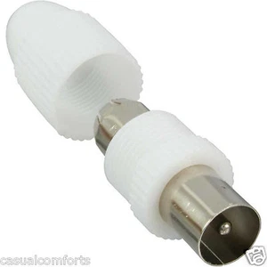 TV FREEVIEW HF KOAXIALANTENNE WEISS STECKER STECKER ENDE SCHRAUBE ADAPTER FÜR KOAX KABEL - Bild 1 von 2