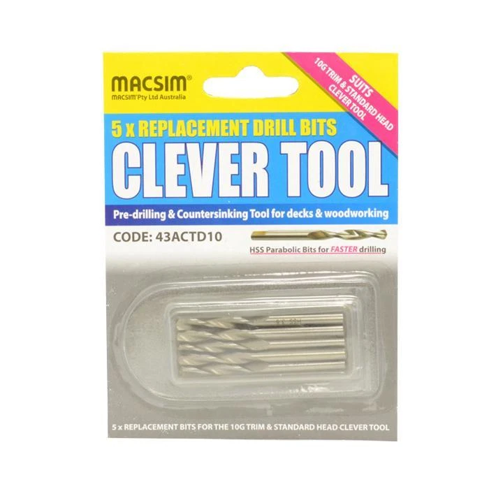 10g Macsim Clever Tool Replacement Drill Bits 5 Pack
