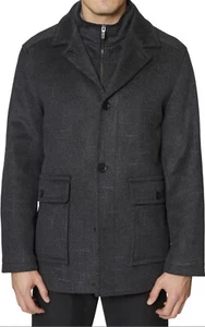 Hickey Freeman Brushstroke Wool Blend Grey Coat Size M $395 - Picture 1 of 15