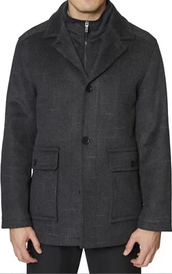 Hickey Freeman Brushstroke Wool Blend Grey Coat Size M $395 - Image 1 of 4