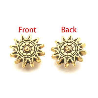 20x Antique Golden Tibetan Alloy Sun Beads Nickel Free Spacer Beads Craft 17x6mm - Image 1 of 2