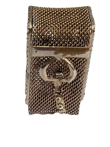 vinaigrette pill box container antique mesh gold tone perfume art deco jewelry Cover