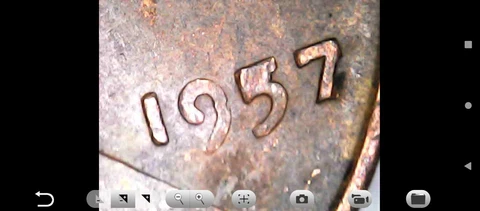 Vintage 1957 no mint mark wheat penny Smashed 5 on date L pressed on rim Cover