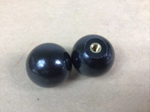 2 - Turn Knobs 5/16-18 Ball Internal Female Insert Thread Black Phenolic NEW - Picture 1 of 2