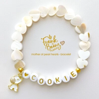 Madre Perla Corazón Personalizado Perro Nombre Pulsera Perro Mamá Regalo para Amantes de Mascotas Foto 1 de 4
