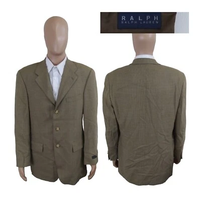 NUEVO Abrigo Blazer Deportivo Ralph Lauren Marrón Multicolor Geométrico Lana 40T Alto Foto 1 de 4