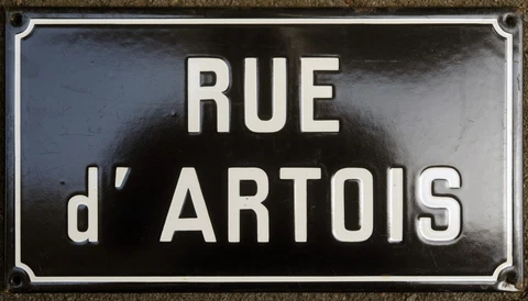 Old French enamel street sign road plaque plate name Artois region in N France Cover