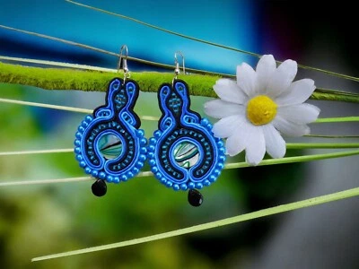 Ohrringe Technik soutache Kunsthandwerk  - Bild 1 von 3