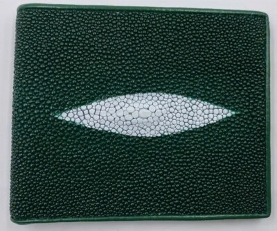 CARTERA DE CUERO VERDE GENUINO RAYA PLEGABLE Foto 1 de 4