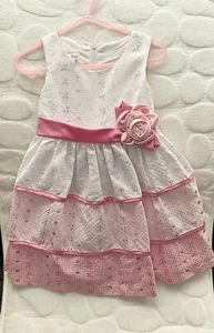 Beautiful Girls Jessica Ann Sz 3 Pink/White Fully Lined Special Occasion Dress - Picture 1 of 3