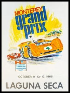 1968 Monterey California Grand Prix Auto Race NEW Metal Sign: 9x12" Ships Free - Picture 1 of 1