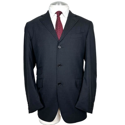 Abrigo deportivo ETRO 100 % lana bolsillo billete totalmente forrado 3 botones gris carbón talla 42 Foto 1 de 4