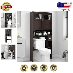 Eleganter Aufbewahrungsschrank über der Toilette mit Doppeltüren & verstellbaren Einlegeböden - Bild 1 von 10