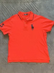 Ralph Lauren Poloshirt Herren Gr. XL Rot Kurzarm 1/4 Knopf Kragen - Bild 1 von 6
