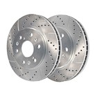 Performance Drilled Slotted Brake Rotors 2pc Set Zinc for GMC Chevy Cadillac