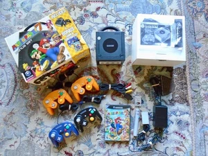 ONE OWNER Nintendo GameCube Console DOL-101 with box! Mario Party 7 Bonus Set! - Picture 1 of 24