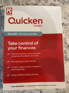 Quicken Classic Deluxe Windows and Mac Take Control Finances-New - Damaged box - Picture 1 of 2