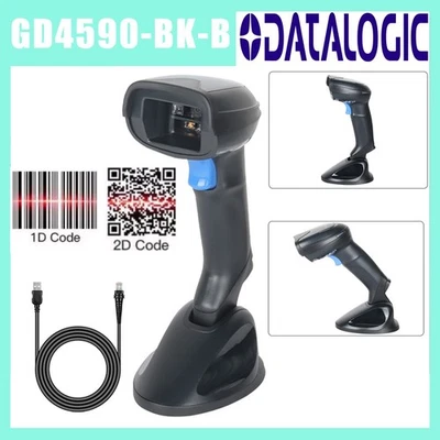 Leitor de scanner de código de barras Datalogic Gryphon GD4590-BK-B 2D com cabo USB e base EUA - Imagem 1 de 4