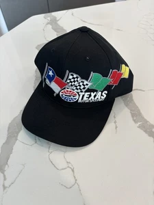 VINTAGE Nascar Cappello Berretto Snap Nero Corsa Auto Texas Motor Speedway Uomo Anni 90 - Foto 1 di 4
