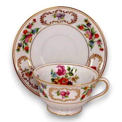 Taza y platillo de té floral Rose China/Noritake hecho en Japón ocupado vintage 1947 Foto 1 de 4