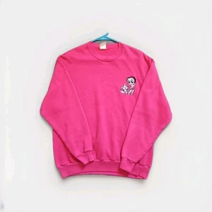 Sudadera De Colección BETTY BOOP Cosida Logo Perro Talla XL Rosa Rara Años 90 - Imagen 1 de 7