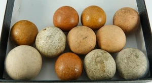 NON-GLASS HANDMADE, Assorted. 11 marbles. Clays. (B1000) - Picture 1 of 3