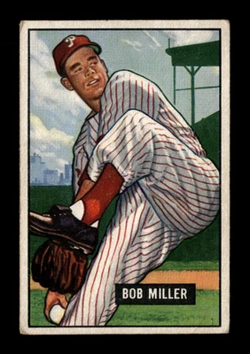 1951 Bowman #220 Bob Miller PHILLIES - no creases - Image 1 of 2