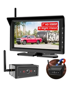 Magnetische drahtlose Rückfahrkamera für Wohnmobile und Anhänger ohne Installation - 7" HD... - Bild 1 von 9